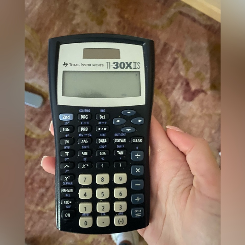 Texas Instruments TI-30XIIS Scientific Calculator, Black with Blue Accents